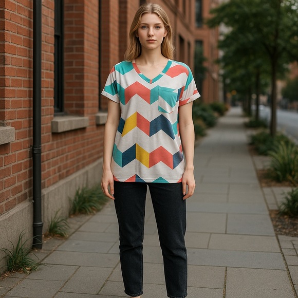 Colorful Chevron Pattern lightweight sweater - Picture 1 of 5